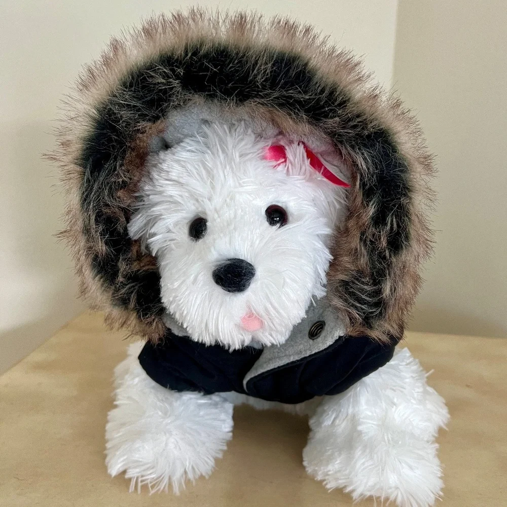 🐶 Faux Fur Hooded Dog Coat- NWOT - Size SMALL 🐶